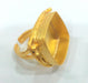 Adjustable Ring  Blank (22 mm Blank)  ,Cabochon Base,Mountings  , Gold Plated Brass G1436