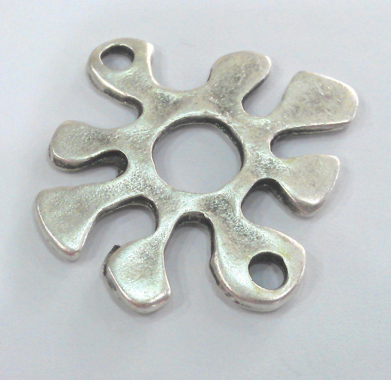 2 Silver Connector Silver Plated Metal Connector  (40 mm)  G15400