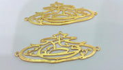 2 Pcs  (40x18 mm)  Gold Plated Brass Connector , Pendant  G1435