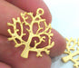 2 Tree Charms Gold Plated Brass (29x26 mm) G484