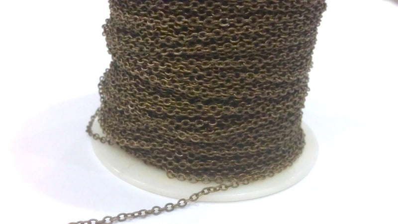 100mt Antique Bronze Tone Brass Soldered Cable Chain 100 Meters-333 Feet (1.5x2 mm.) G283