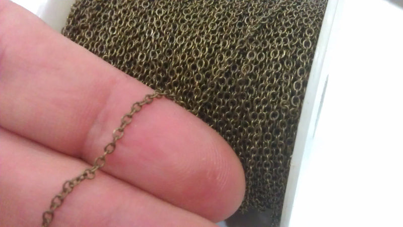100mt Antique Bronze Tone Brass Soldered Cable Chain 100 Meters-333 Feet (1.5x2 mm.) G283