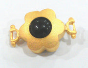 Gold Plated Black Connectors , Gold Plated Brass Bezel 14 mm   G1470