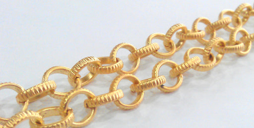 Gold Rolo Chain , Large Gold Plated Chain (11mm) 1 Meter - 3.3 Feet   G9471