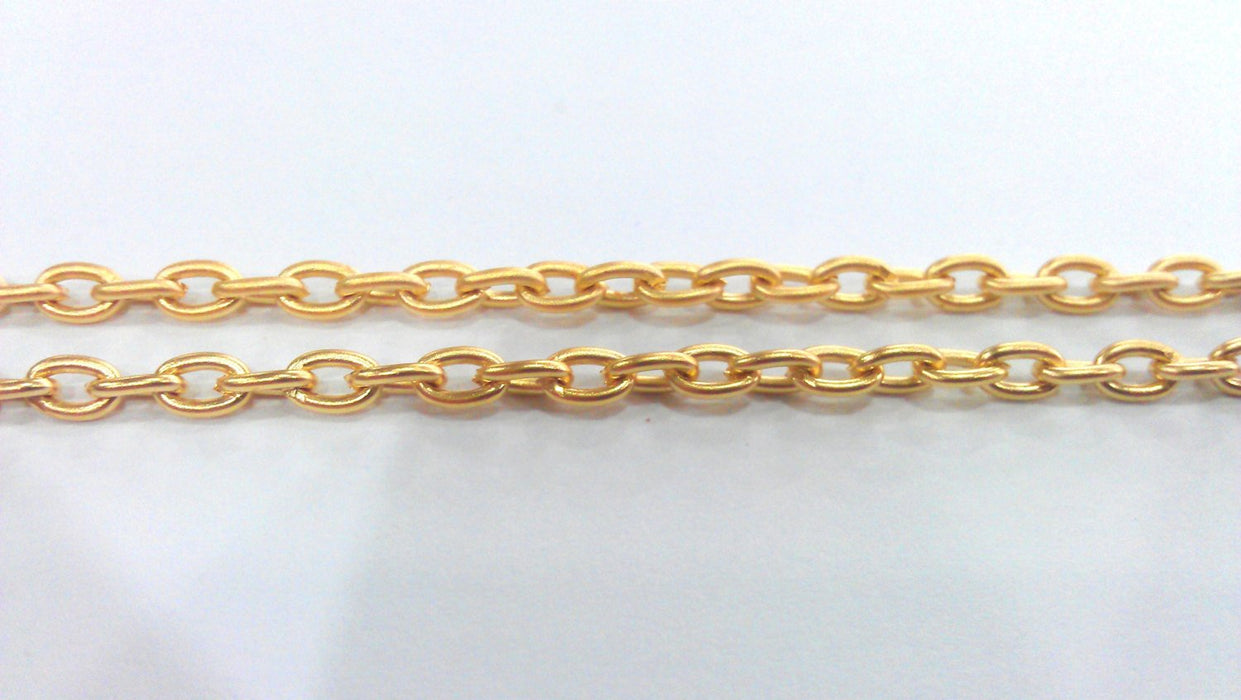 5mt Gold Chain Cable Chain Gold Plated Chain 5 Meters - 16.5 Feet  (5x3mm) G9590