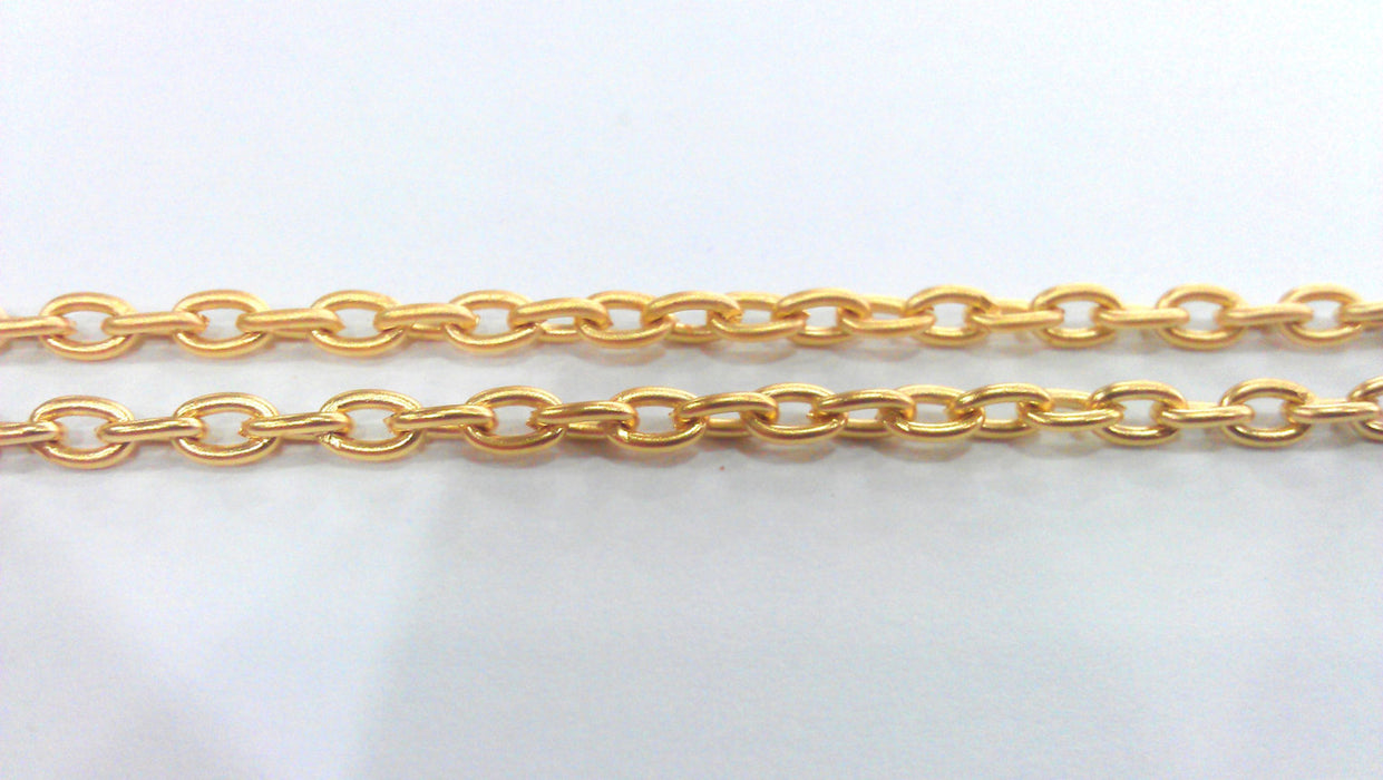 Gold Chain Cable Chain Gold Plated Chain  1 Meter - 3.3 Feet  (5x3mm)  G9590