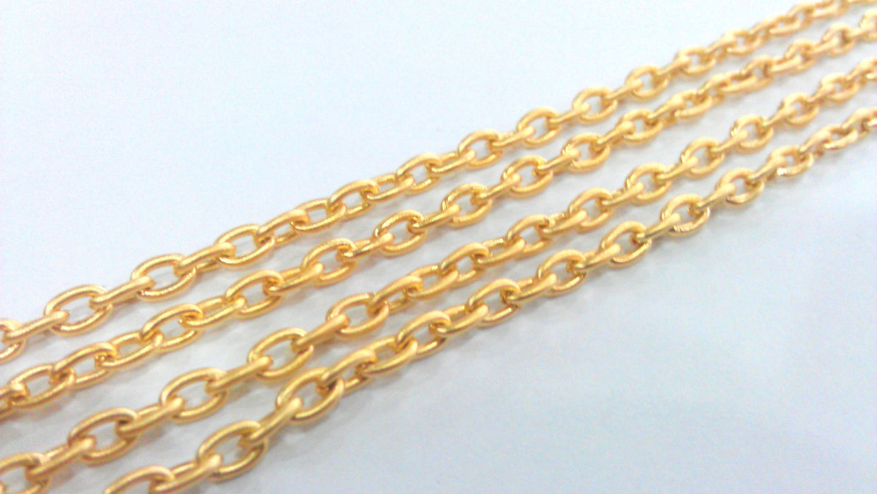 Gold Chain Cable Chain Gold Plated Chain  1 Meter - 3.3 Feet  (5x3mm)  G9590