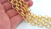 Gold Rolo Chain , Large Gold Plated Chain (11mm) 1 Meter - 3.3 Feet   G9471