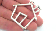 House Pendant  Antique Silver Plated (47x42) G12634