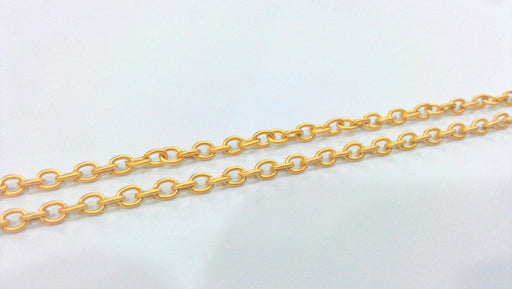 5mt Gold Chain Cable Chain Gold Plated Chain 5 Meters - 16.5 Feet  (3x4 mm)  G9591