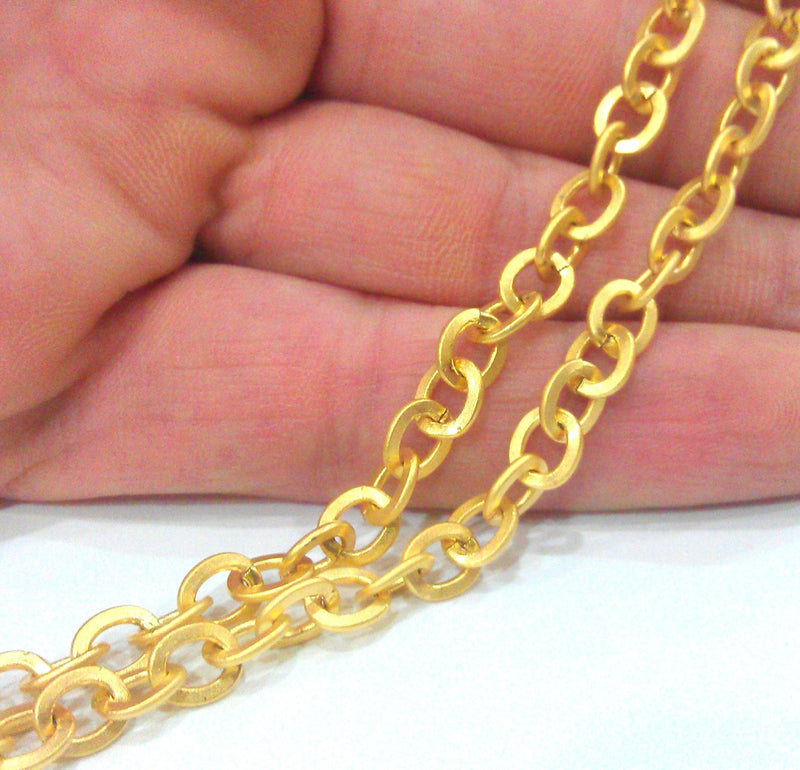 3mt Gold Plated Rolo Chain 3 Meters - 9.9 Feet  (7 mm)  G12300