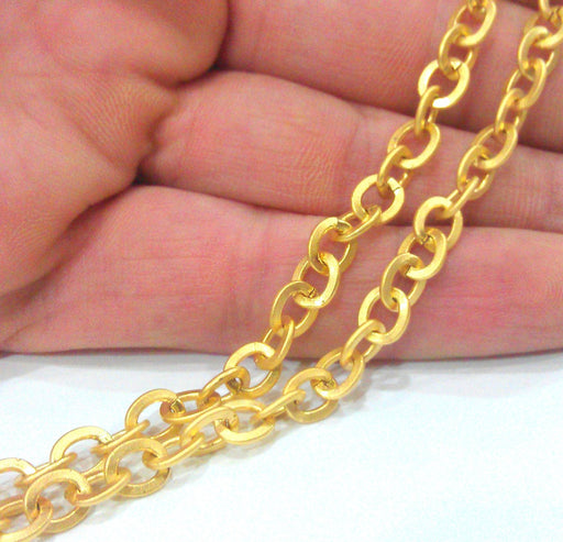 3mt Gold Plated Rolo Chain 3 Meters - 9.9 Feet  (7 mm)  G12300