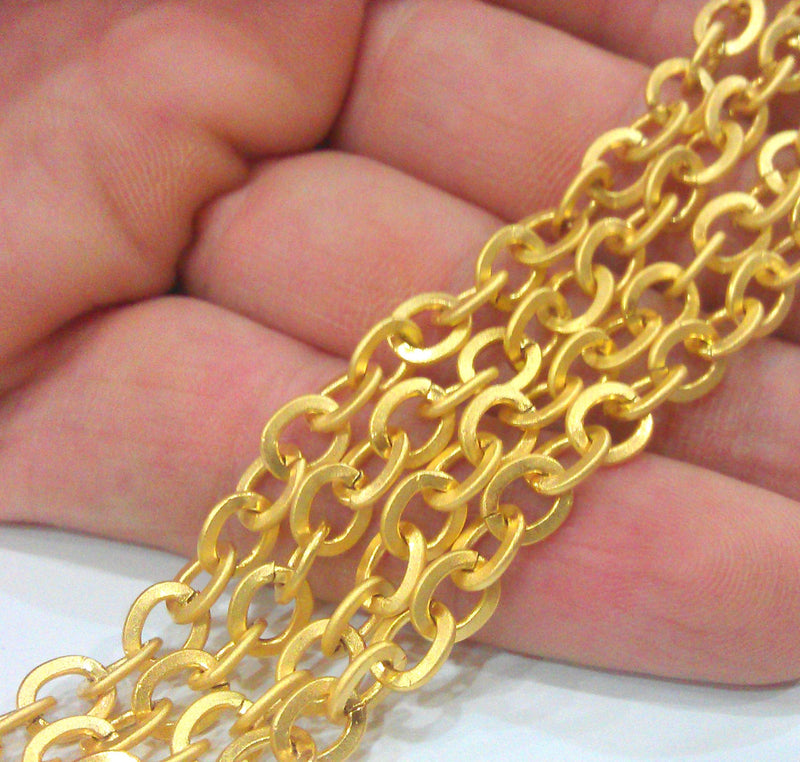3mt Gold Plated Rolo Chain 3 Meters - 9.9 Feet  (7 mm)  G12300