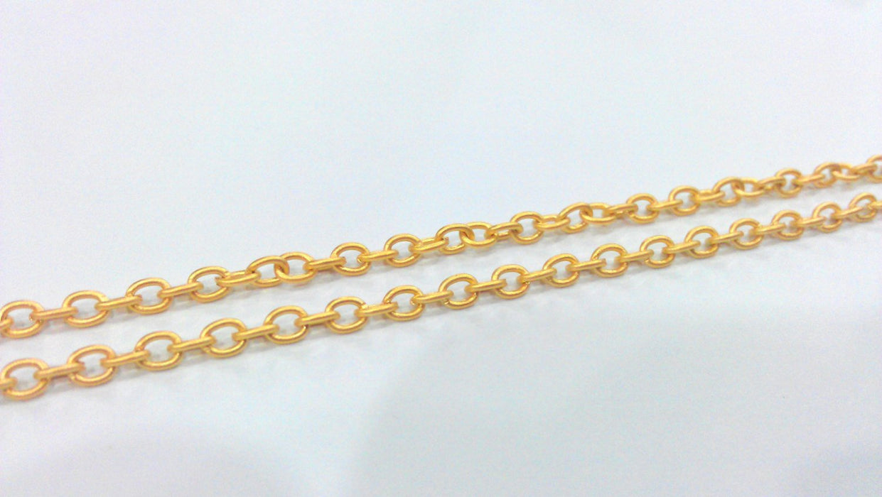 10 mt Gold Chain Cable Chain Gold Plated Chain 10 Meters- 33 Feet  (3x4 mm) G9591