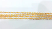 Gold Chain Cable Chain Gold Plated Chain 1 Meter - 3.3 Feet  (3x4 mm) G9591