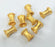 4 Gold Tube Beads , Gold Plated  Brass  (13x8 mm)  G9458