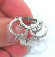 Adjustable  Ring Blank (2 mm blank) Antique Silver Plated Brass ,Findings  G1513