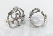Adjustable  Ring Blank (2 mm blank) Antique Silver Plated Brass ,Findings  G1513