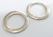 10 Silver Circle Round Connector Antique Silver Plated Round ,Findings 10 Pcs (30 mm) G13815