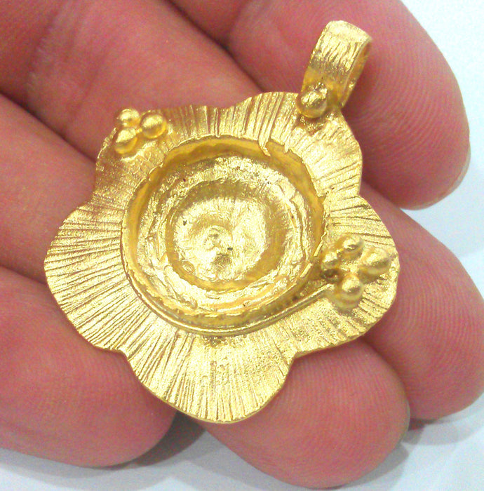 Gold Plated Brass Blank (16mm blank)   G1518