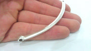 2 Antique Silver Plated Metal  Connector 2 Pcs. (82X4 mm)    G10957