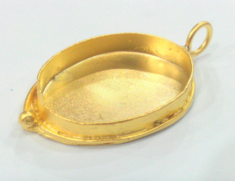 30x22 mm   Bezel Settings , Mountings , Gold Plated Brass G1598