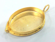 30x22 mm   Bezel Settings , Mountings , Gold Plated Brass G1598