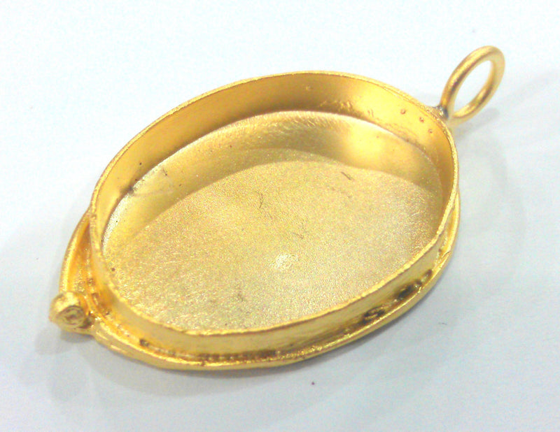 30x22 mm   Bezel Settings , Mountings , Gold Plated Brass G1598