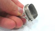 Silver Ring Blank Bezel Settings Cabochon Base Mountings Adjustable  (22mm Blank) , Bezel Settings,Cabochon Base,Mountings  G12928