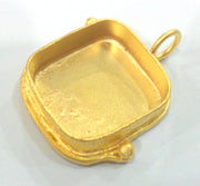1 Pc (22 mm)  Gold Plated Brass Bezel Settings , Mountings , Findings  G1594