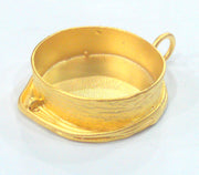 25 mm  Gold Plated Brass Bezel Settings , Mountings , Findings  G1595