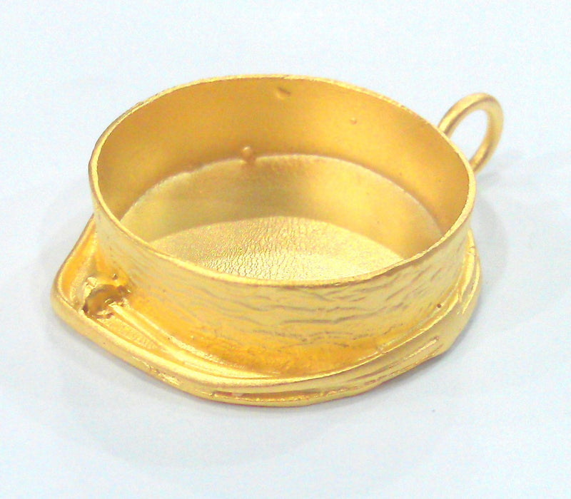 25 mm  Gold Plated Brass Bezel Settings , Mountings , Findings  G1595