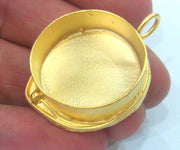 25 mm  Gold Plated Brass Bezel Settings , Mountings , Findings  G1595