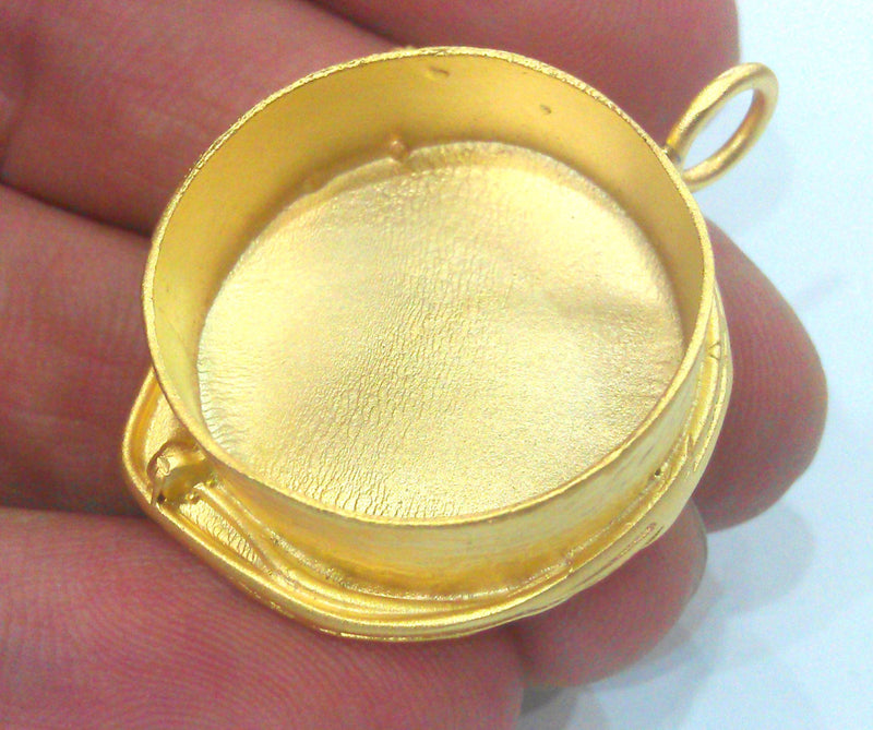 25 mm  Gold Plated Brass Bezel Settings , Mountings , Findings  G1595
