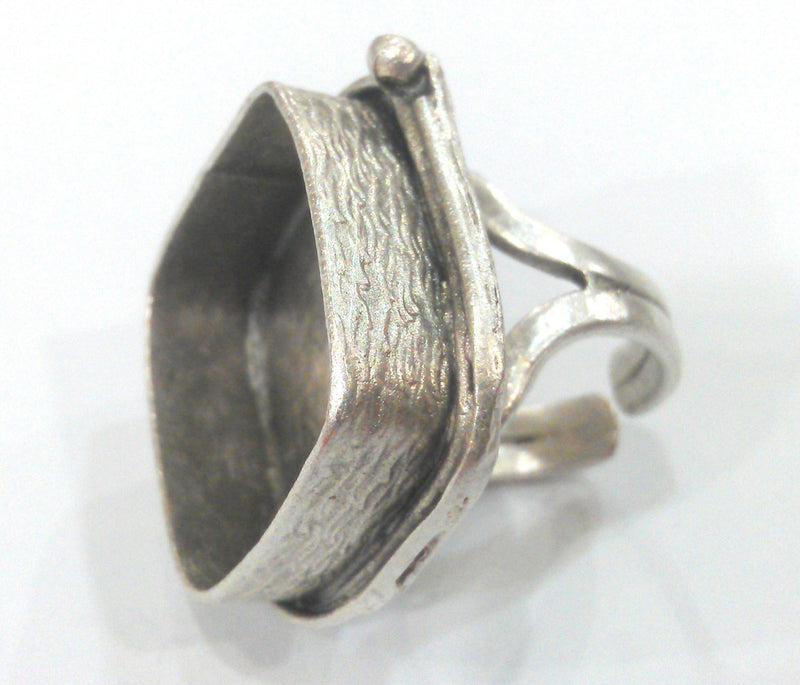 Silver Ring Blank Bezel Settings Cabochon Base Mountings Adjustable  (22mm Blank) , Bezel Settings,Cabochon Base,Mountings  G12928