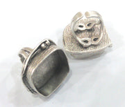 Silver Ring Blank Bezel Settings Cabochon Base Mountings Adjustable  (22mm Blank) , Bezel Settings,Cabochon Base,Mountings  G12928