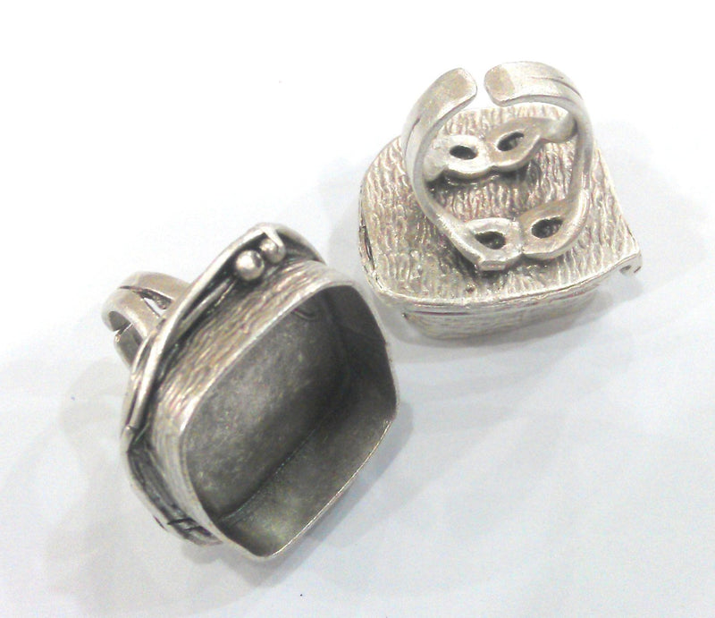 Silver Ring Blank Bezel Settings Cabochon Base Mountings Adjustable  (22mm Blank) , Bezel Settings,Cabochon Base,Mountings  G12928