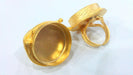 Adjustable Ring  Blank (25 mm Blank)  Settings, Cabochon Base,Mountings Gold Plated Brass G1603