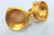 Adjustable Ring  Blank (25 mm Blank)  Settings, Cabochon Base,Mountings Gold Plated Brass G1603