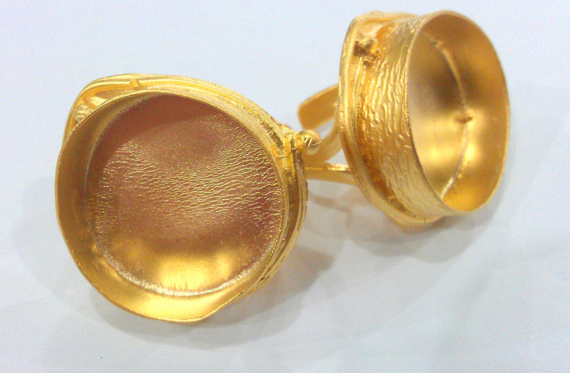 Adjustable Ring  Blank (25 mm Blank)  Settings, Cabochon Base,Mountings Gold Plated Brass G1603