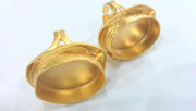 Ring Settings Cabochon Base,Mountings  Gold Plated Brass (25x18 mm Blank)  G10783
