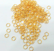 100 Gold Thin jumpring Findings , Gold Plated Brass 100 Pcs (4 mm)  G9470