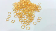 100 Gold Thin jumpring Findings , Gold Plated Brass 100 Pcs (4 mm)  G9470