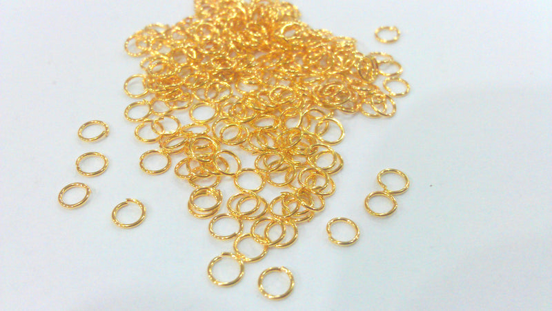 100 Gold Thin jumpring Findings , Gold Plated Brass 100 Pcs (4 mm)  G9470