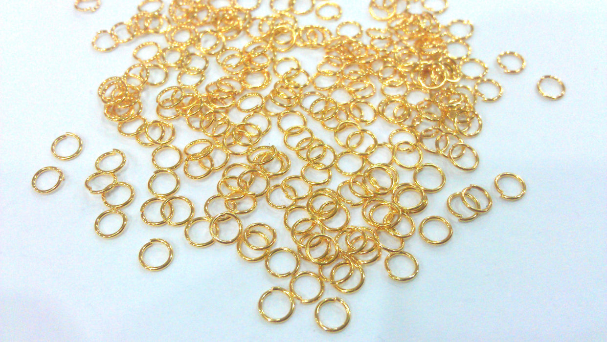 100 Gold Thin jumpring Findings , Gold Plated Brass 100 Pcs (4 mm)  G9470