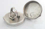 Silver Ring Blank Base Bezel Settings  Cabochon Base Mountings Adjustable  Antique Silver Plated Brass  (35 mm Blank)  G12194