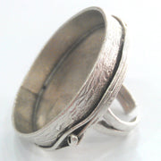 Silver Ring Blank Base Bezel Settings  Cabochon Base Mountings Adjustable  Antique Silver Plated Brass  (35 mm Blank)  G12194