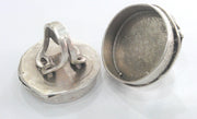 Adjustable Ring Blank (30mm Blank), Antique Silver Plated Brass  G14364