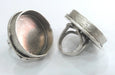 Adjustable Ring Blank (30mm Blank), Antique Silver Plated Brass  G14364
