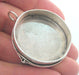 Antique Silver Plated Brass Bezel Settings , Mountings ( 34 mm blank )  Findings   G12151